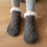 Winter Knitted Plush Floor Socks – Non-Slip Warm Home Carpet Socks