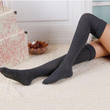 Japanese Long Knee-High Cotton Socks – Thick Stacked Style