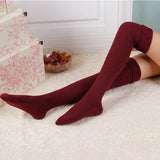 Japanese Long Knee-High Cotton Socks – Thick Stacked Style