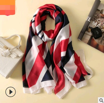Floral Printed Silk-Look Scarf – Elegant Lightweight Shawl for All Seasons