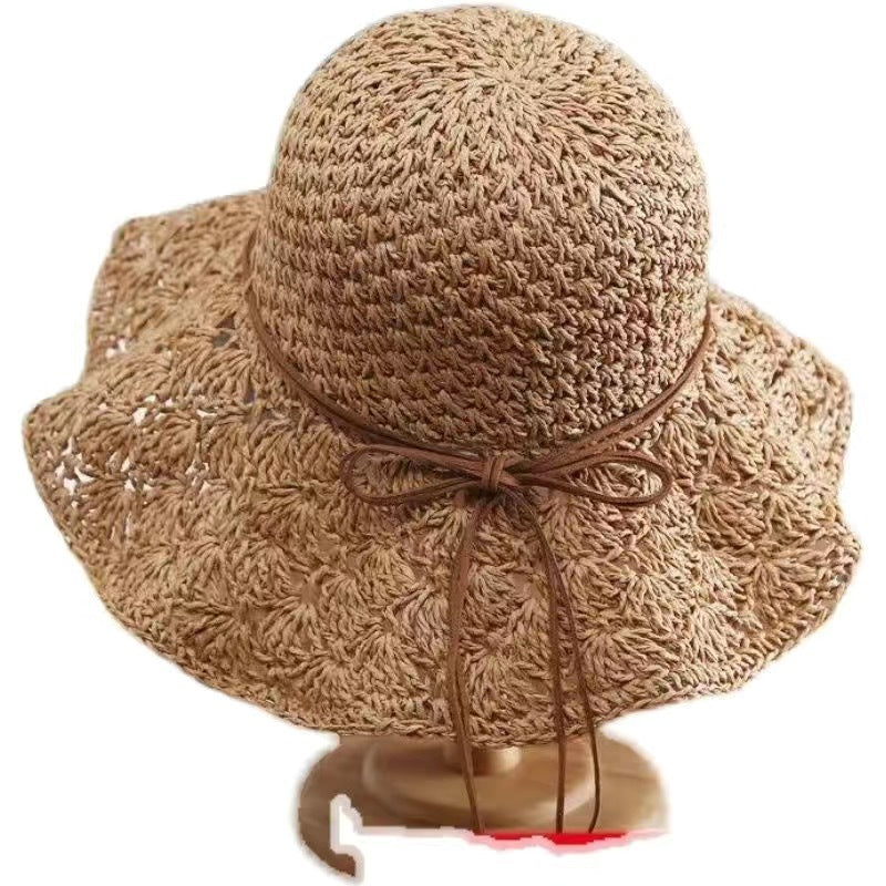 Women’s Handmade Crochet Straw Hat – Summer Sun Protection