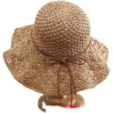 Women’s Handmade Crochet Straw Hat – Summer Sun Protection