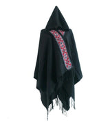 Ethnic Hooded Cloak Shawl – Embroidered Winter Wrap for Travel & Cold Weather