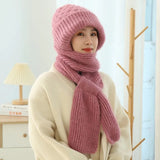 Women’s Knitted Winter Hat with Fleece-Lined Scarf – Warm & Windproof Set