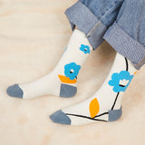 Colorful Nature-Inspired Crew Socks – Lakeside & Yellow Leaf