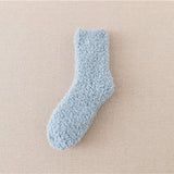 Sleeping Socks Home Women’s Coral Fleece Striped Mid-Calf Length Comfortable Socks