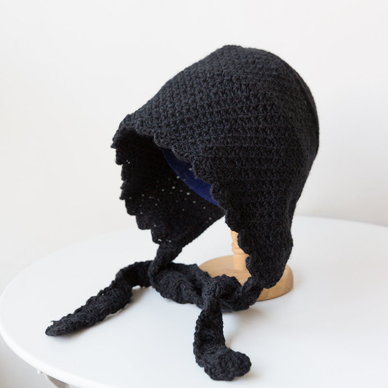 Women’s Lace Knitted Wool Hat – Vintage Style Lei Feng Beanie