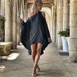 Inclined Shoulder Printed Dress – Elegant One-Shoulder Maxi Dress