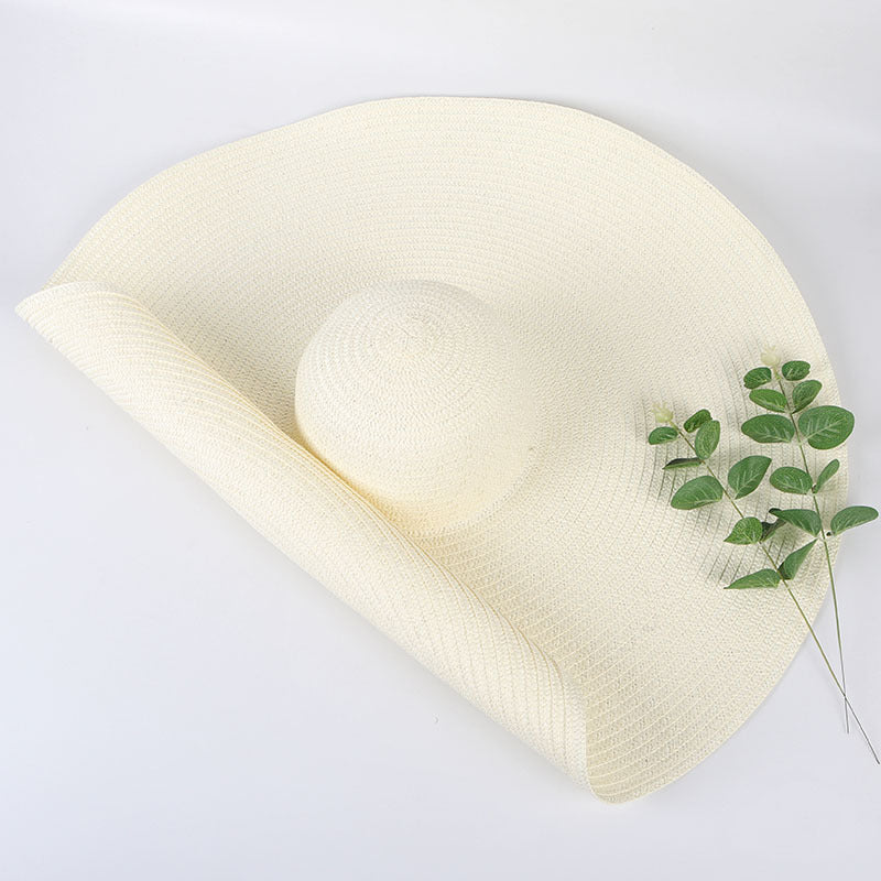 Women’s Oversized Beach Hat – 25CM Wide Brim Straw Sun Hat