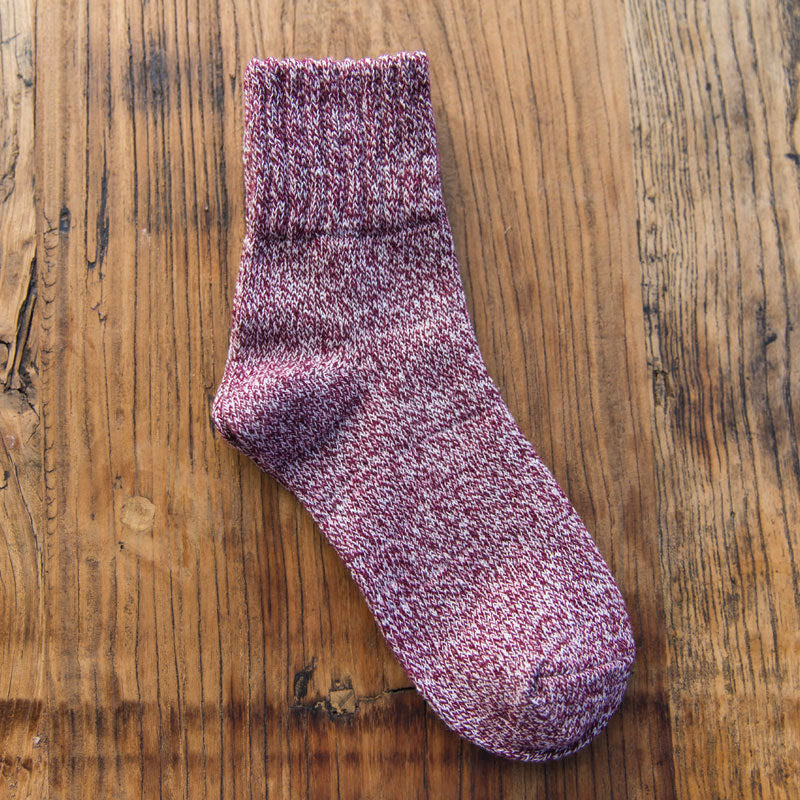 Women’s Winter Thermal Cotton Crew Socks – 5 Pairs Set