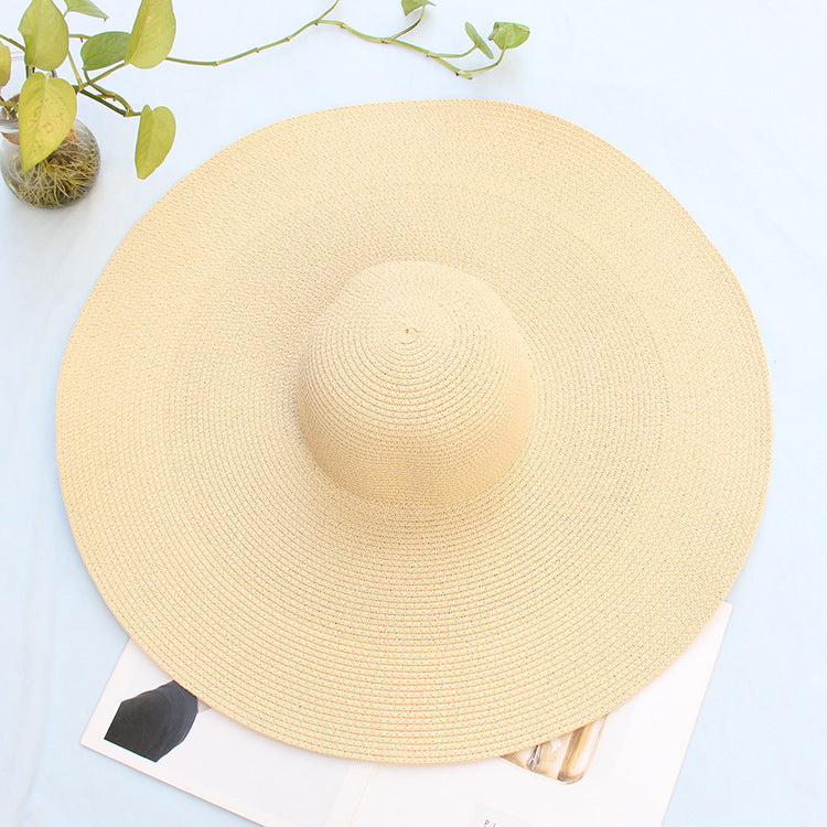 Women’s Oversized Beach Hat – 25CM Wide Brim Straw Sun Hat