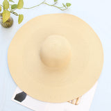 Women’s Oversized Beach Hat – 25CM Wide Brim Straw Sun Hat