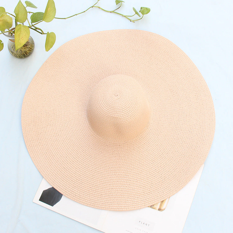 Women’s Oversized Beach Hat – 25CM Wide Brim Straw Sun Hat