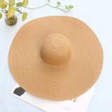 Women’s Oversized Beach Hat – 25CM Wide Brim Straw Sun Hat