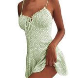 Floral Print Mini Camisole Dress – Summer Spaghetti Strap Slip Dress