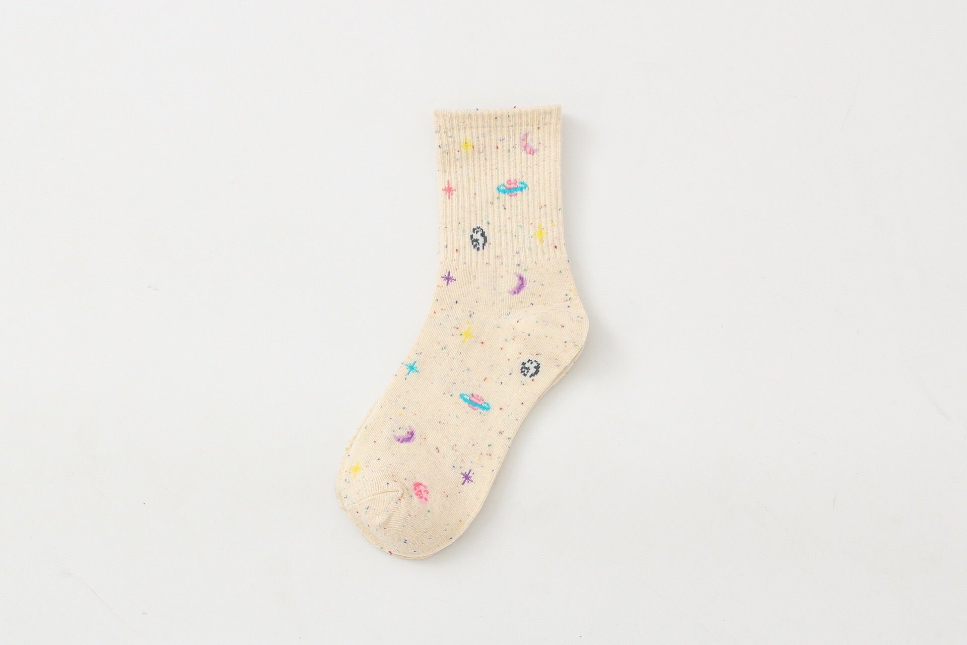 Women’s Cosmic Starry Crew Socks – Cotton Comfort