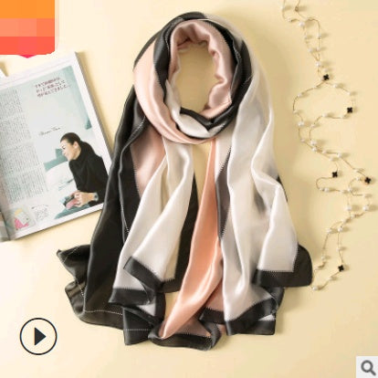 Floral Printed Silk-Look Scarf – Elegant Lightweight Shawl for All Seasons