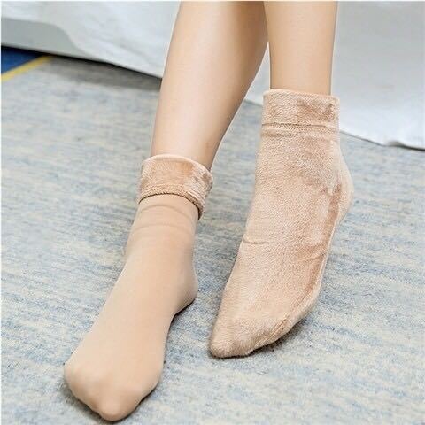 Winter Velvet Lined Crew Socks – Unisex Warm Floor Socks