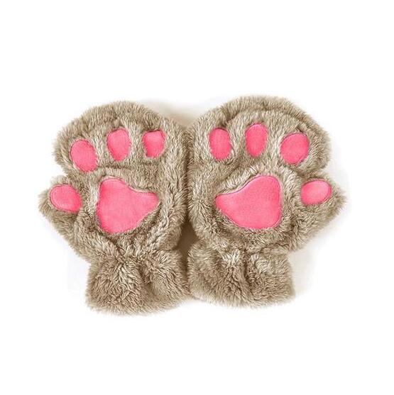 Winter Cute Cat Paw Gloves – Half Cover Short Finger Mittens