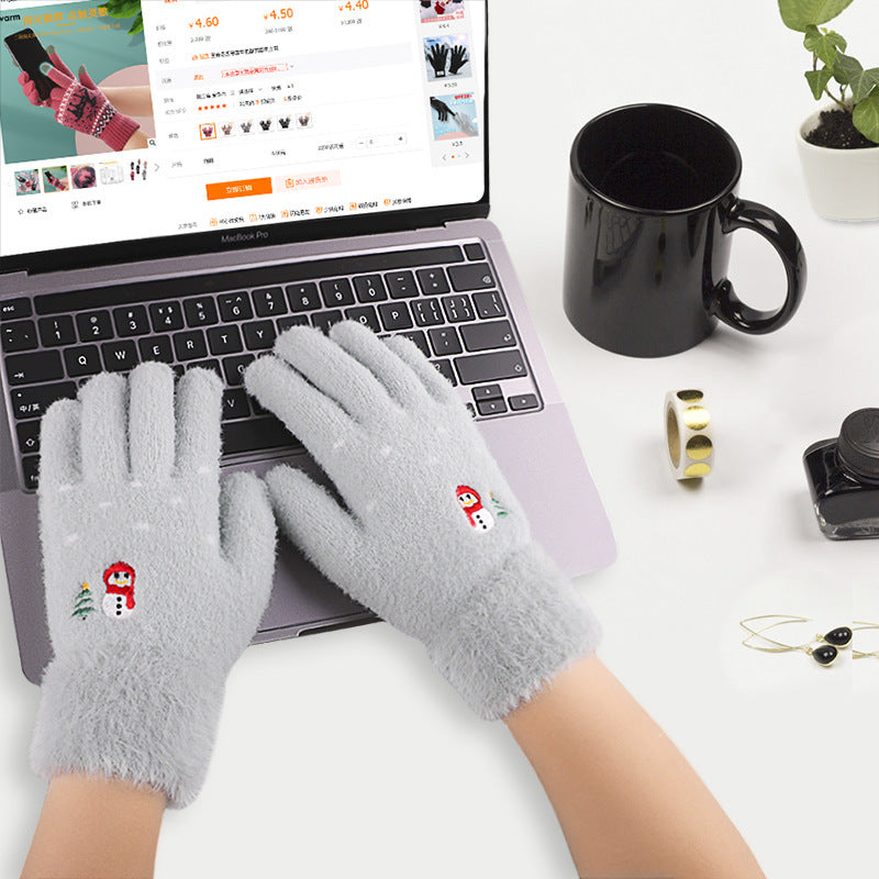Women’s Fleece Lined Knitted Gloves – Touch Screen Winter Warmth