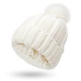 Women’s Satin-Lined Knit Beanie – Winter Pom Pom Hat
