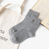 Women’s Embroidered Cotton Tube Socks – Thick Winter Style