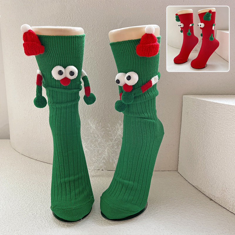Cartoon Christmas Cotton Socks – Cute Medium Tube for Adults & Children