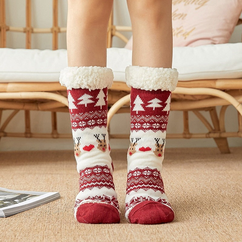 Women’s Thicken Warm High-Tube Velvet Floor Socks – Winter Cozy Design