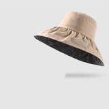 Women’s Wide Brim Cotton Sun Hat – Anti-UV Korean Fisherman Style