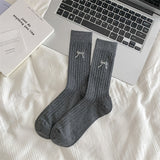 Women’s Bow Cotton Crew Socks – Hollow Mesh Design