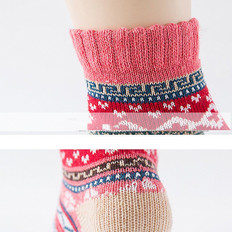 Women’s Ethnic Wool Crew Socks – Warm Winter Style
