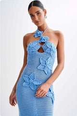 Slim Halterneck Dress With Stars Summer Sexy Seaside Beach Long Dresses Womens Clothing