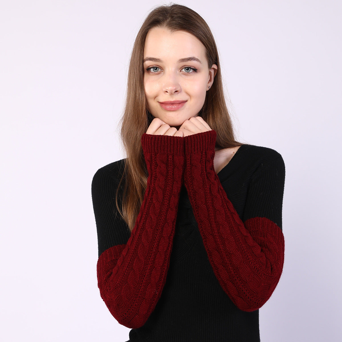 Twist Knit Arm Warmers – Fingerless Winter Sleeve Covers