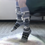 Retro Jacquard Crochet Floor Socks – Women’s Long INS Style