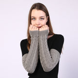 Twist Knit Arm Warmers – Fingerless Winter Sleeve Covers