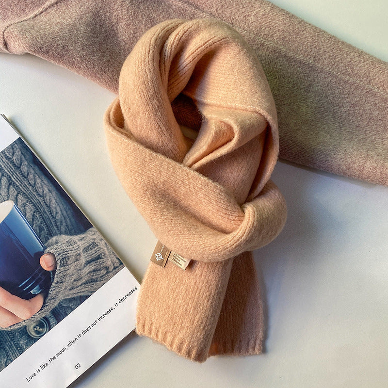 Soft Knit Wool Scarf – Cozy Winter Wrap in 18 Colors