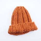 Women’s Thick Knitted Wool Beanie – Solid Color Winter Hat