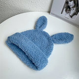 Cute Lambswool Plush Rabbit Ears Hat – Winter Warm Beanie