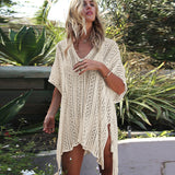 Hollow Knit Beach Cover-Up – Loose Bikini Blouse in 17 Colors