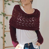 Knit Shawl Wrap – Cropped Cable Sleeve Scarf for Winter