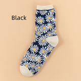Women’s Daisy Cotton Crew Socks – Cute Floral Mid-Calf