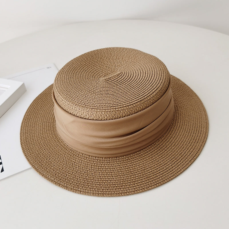 Flat Top Straw Sun Hat – French Handwoven Beach Vacation Hat