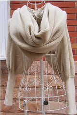 Oversized Knit Sweater Scarf – Soft Wool Blend Winter Wrap