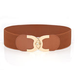 Wide Elastic Waist Belt – Women’s Snap-On Cinch with Alloy Buckle