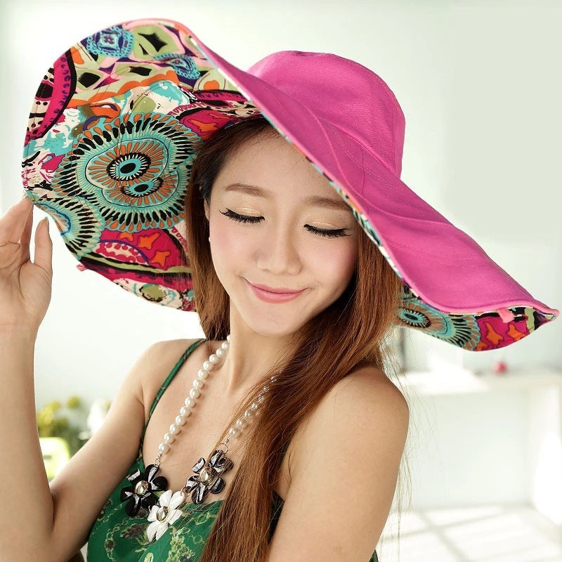 Women’s Dalat Visor Beach Hat – Wide Brim Cotton Sun Hat