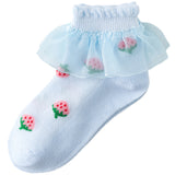Girls’ Summer Lace Socks – Thin Mesh Princess Style