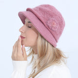 Knitted Rabbit Wool Hat – Women’s Autumn & Winter Wide Brim Pot Hat