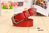 Hollow Carved Leather Belt – Women’s Pin Buckle Belt in Multiple Colors & Sizes