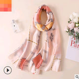 Floral Printed Silk-Look Scarf – Elegant Lightweight Shawl for All Seasons