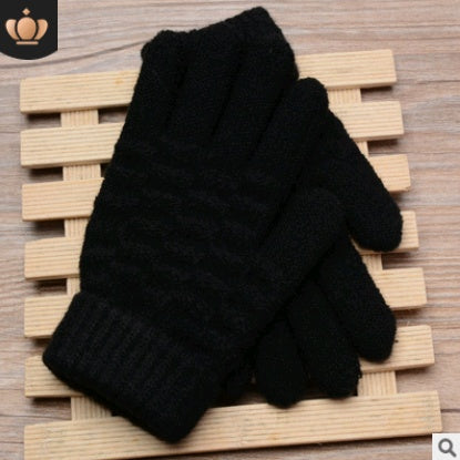 Women’s Knitted Jacquard Gloves – Warm Touch Screen Winter Design